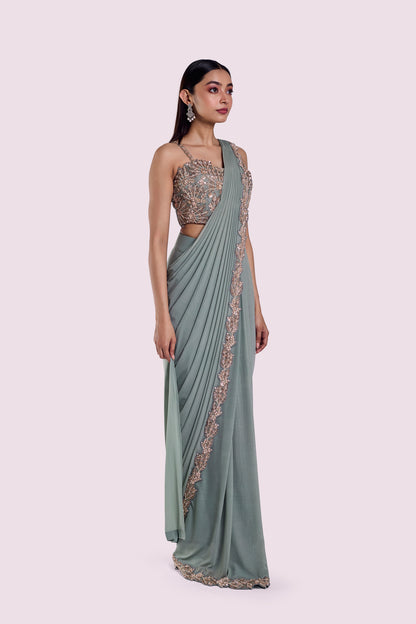 Sylvan Bustier Drape Saree