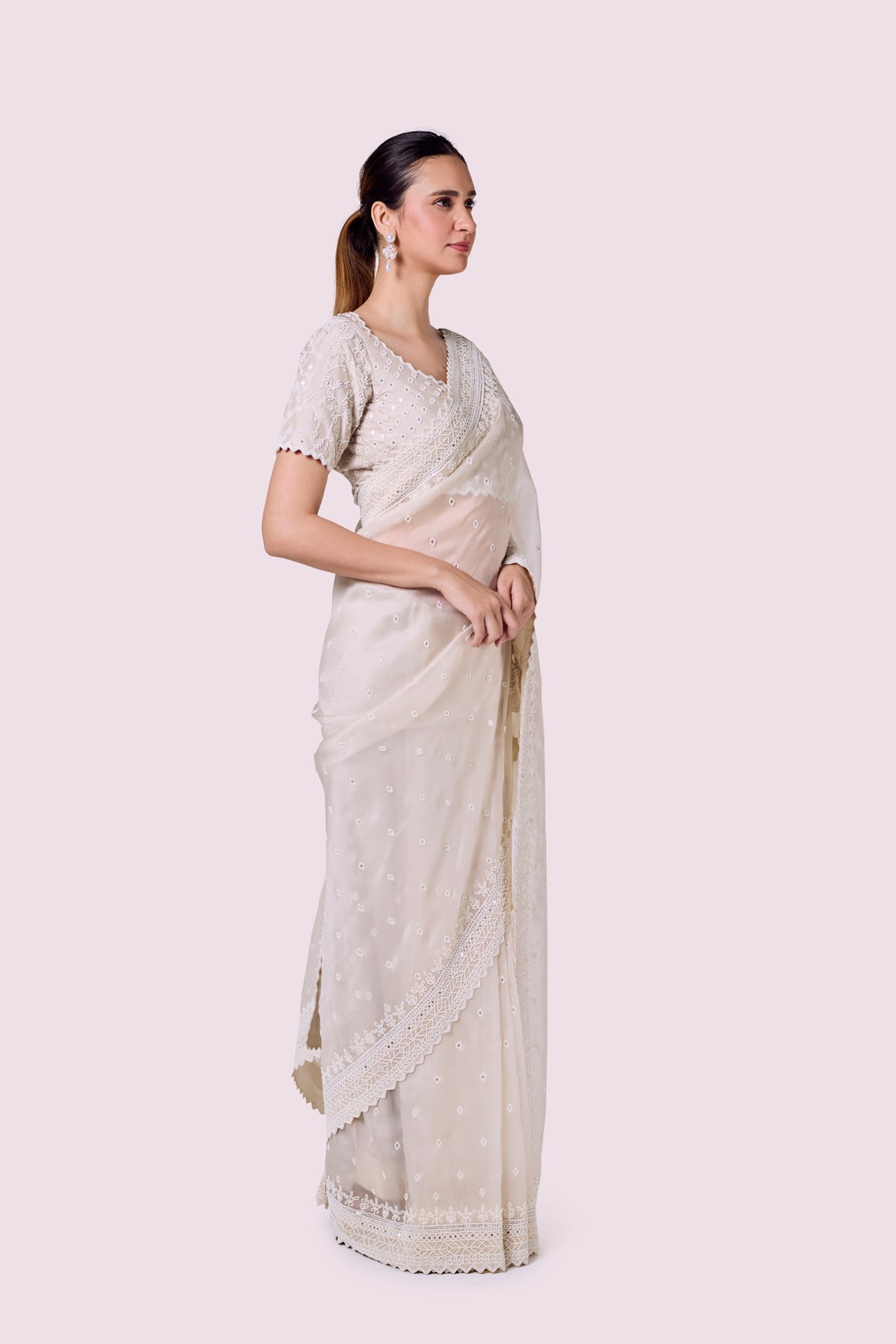 Winter Moti Organza Saree