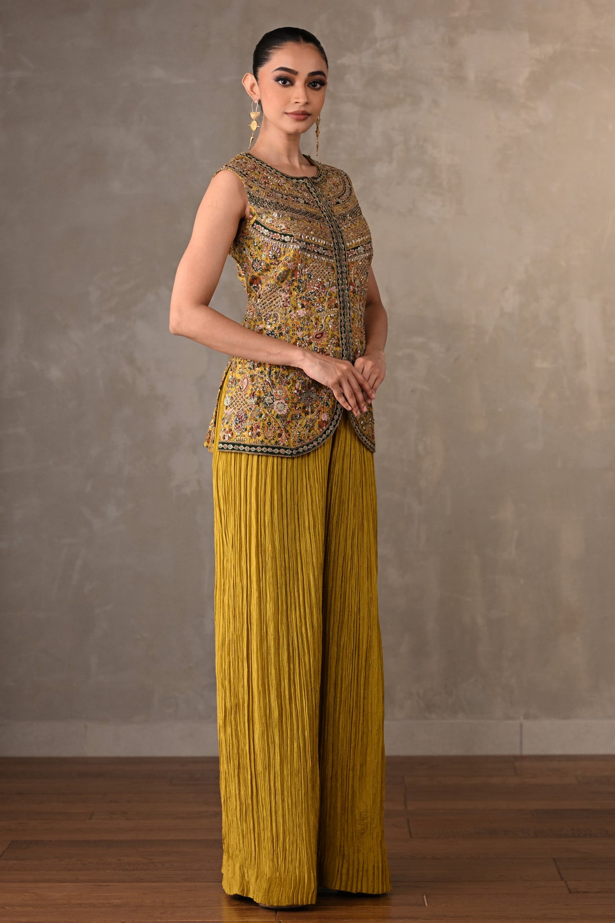 Rosette Embroidered Organza Co-Ord Set
