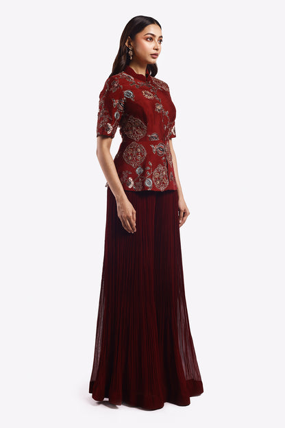 Nebula Silk Soft Peplum Co-Ord Set