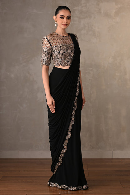 Noir Cutwork Drape Saree