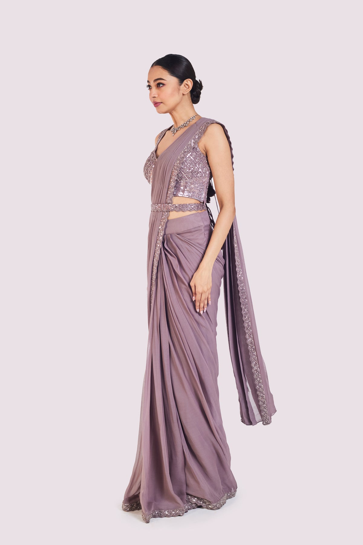 Embellished Bustier Drape Saree