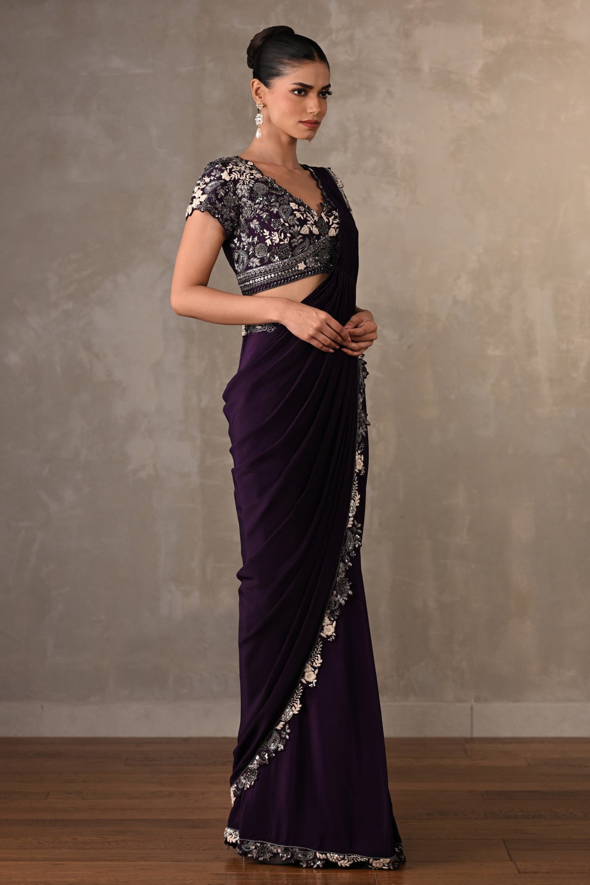 Blossom Rouge Drape Saree