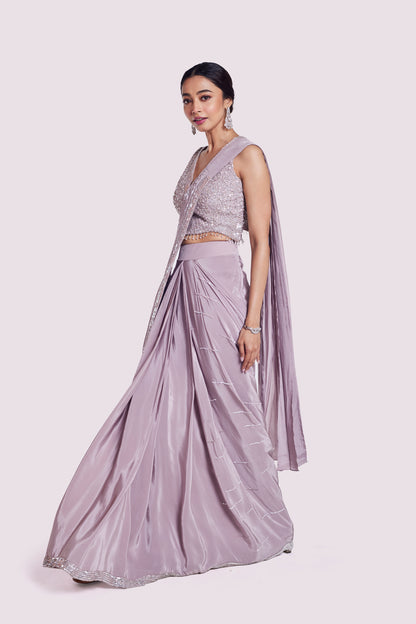 Dusty Onion Drape Saree