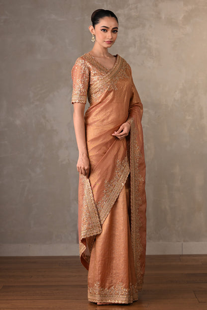 Rustic Radiance Tissue Saree Set