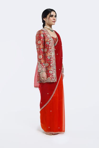 Kasab Embroidered Saree With Jacket