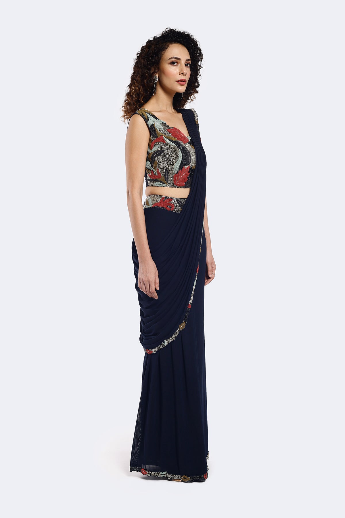 Foliage Embellished Drape Saree