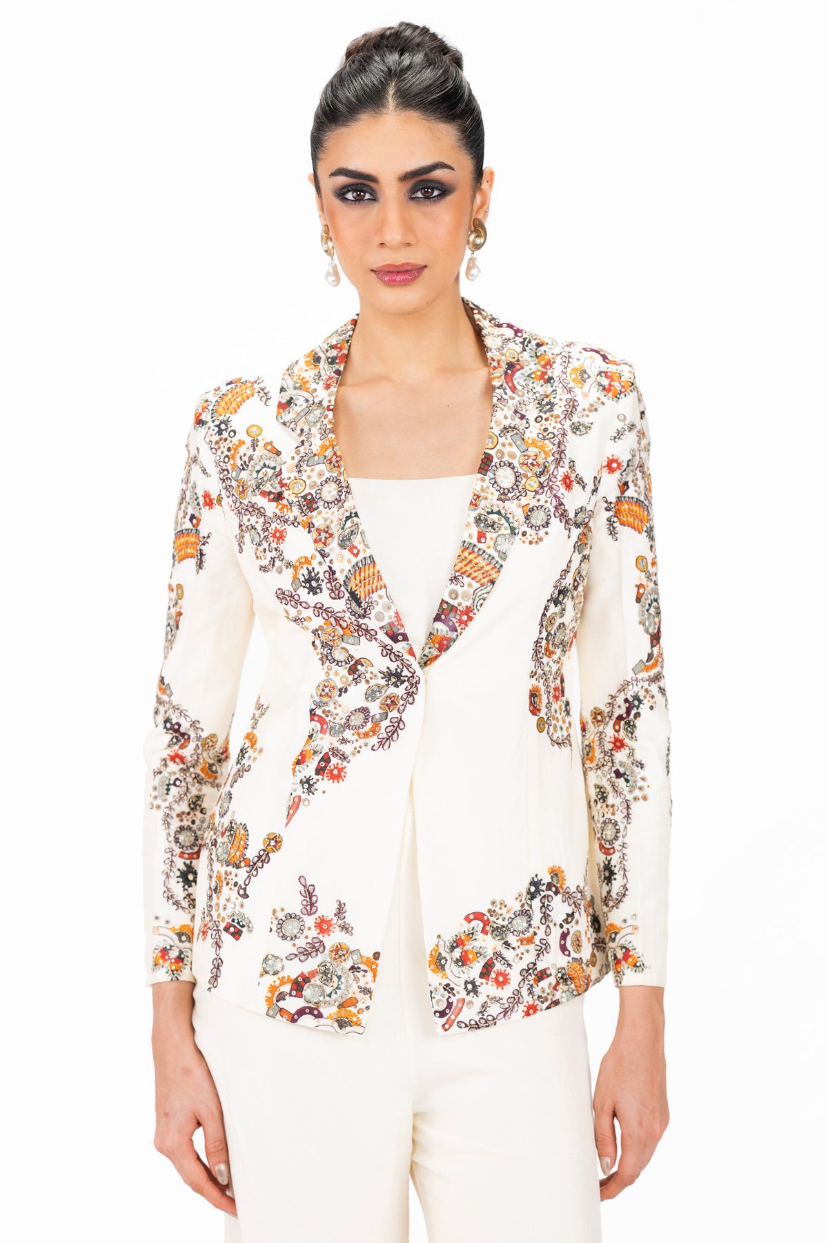 Floral Silk Powersuit