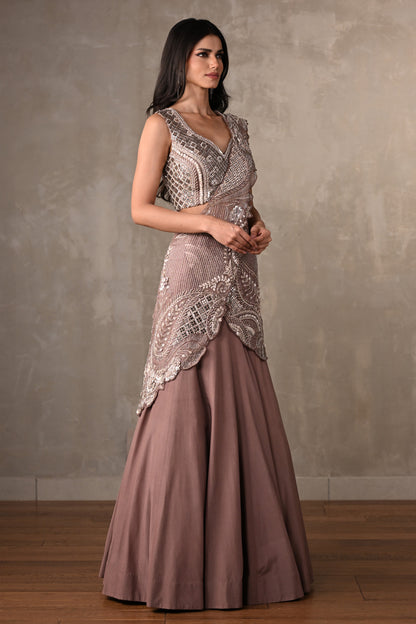 Sandrift Embellished Crepe Lehenga Set
