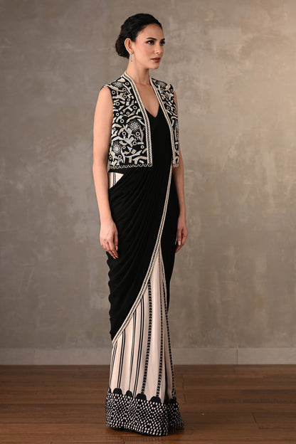 Embellished Drape Saree With Jacket