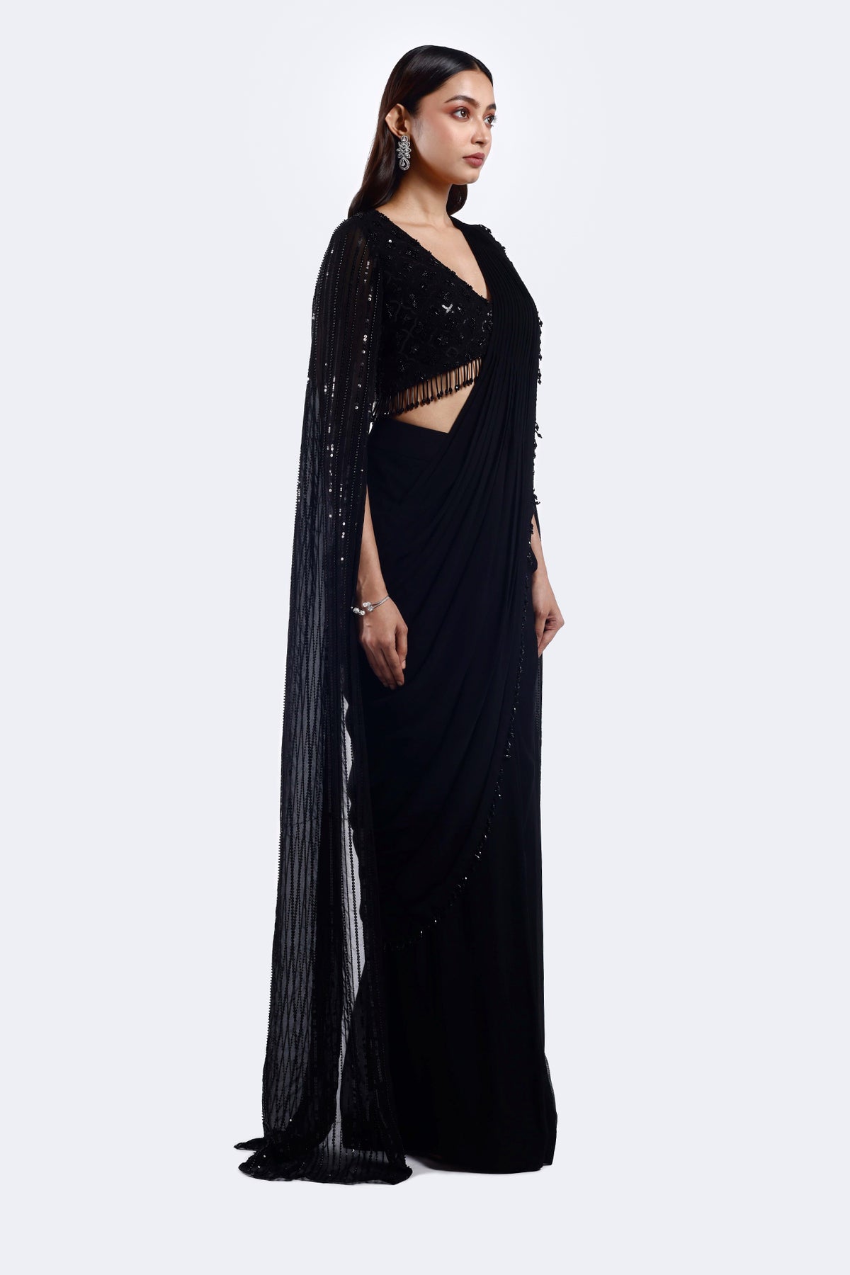 Black Swan Drape Saree