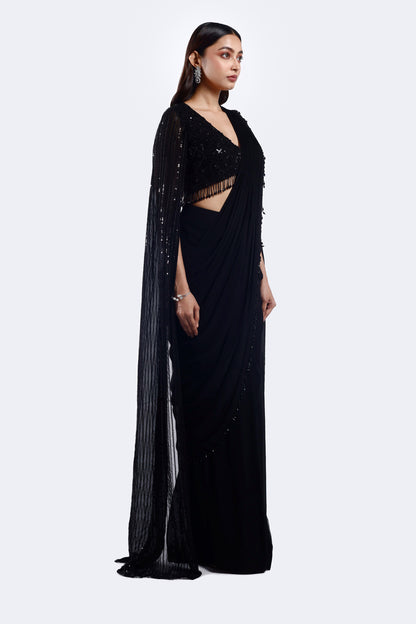 Black Swan Drape Saree