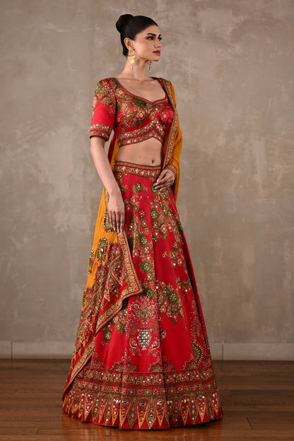 Ajrakh Embellished Lehenga Set
