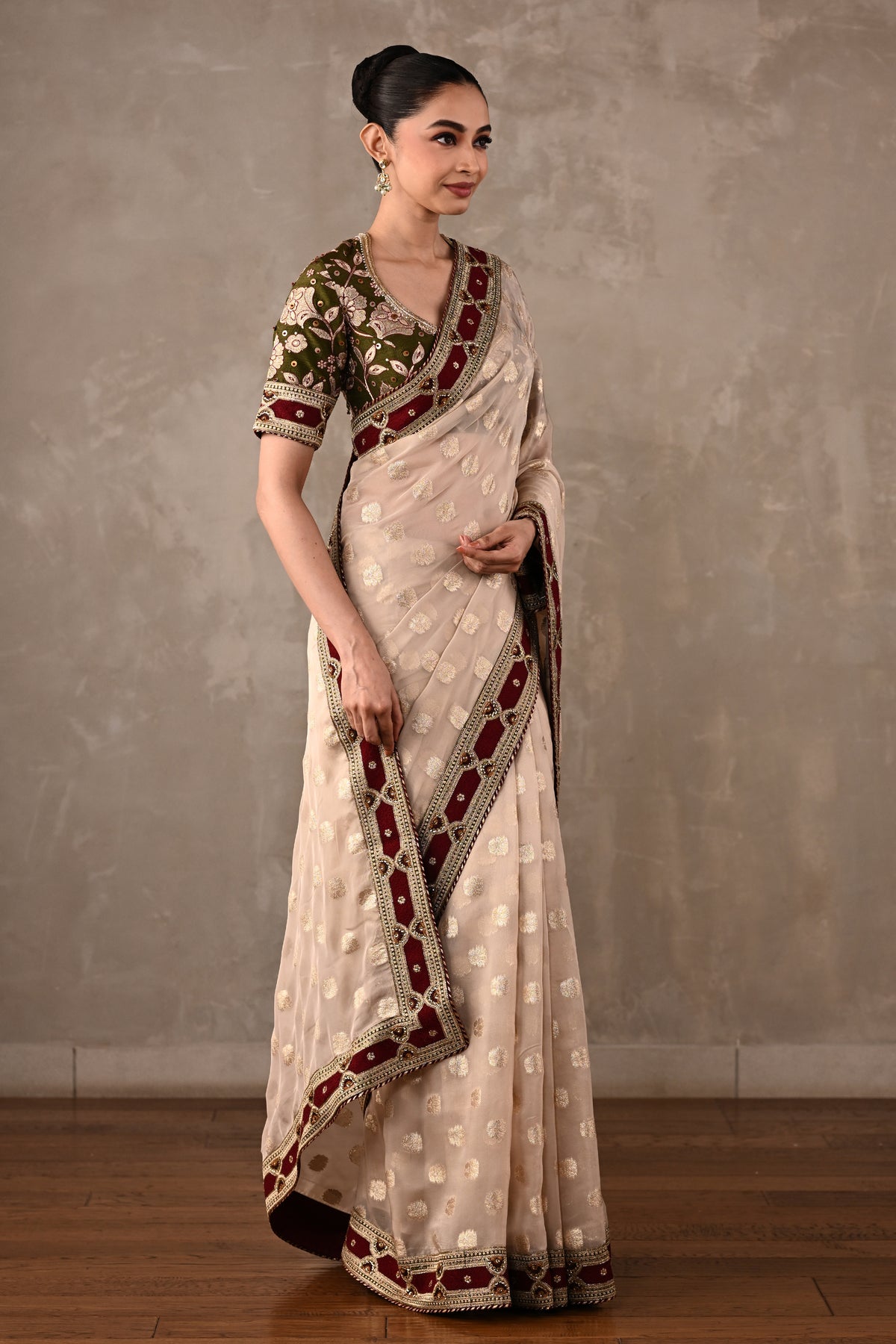 Embroidered Georgette Saree Set