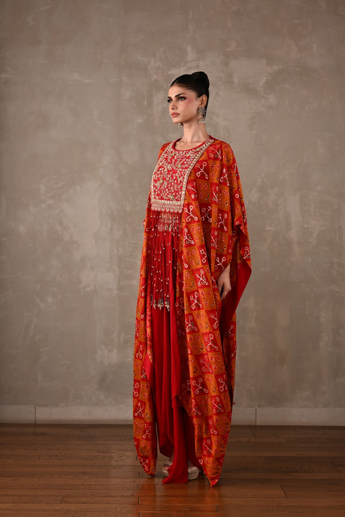 Pochampally Cape-Top & Drape Skirt Set
