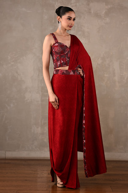 Corset Drape Saree Set