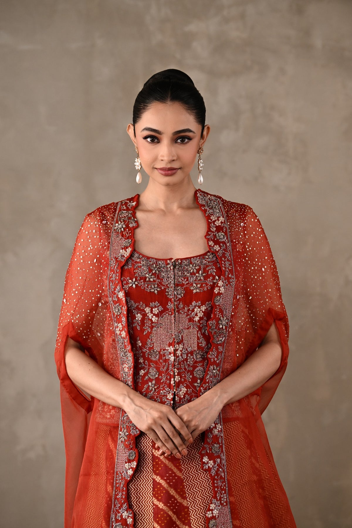 Regal Brocade Cape Lehenga Set