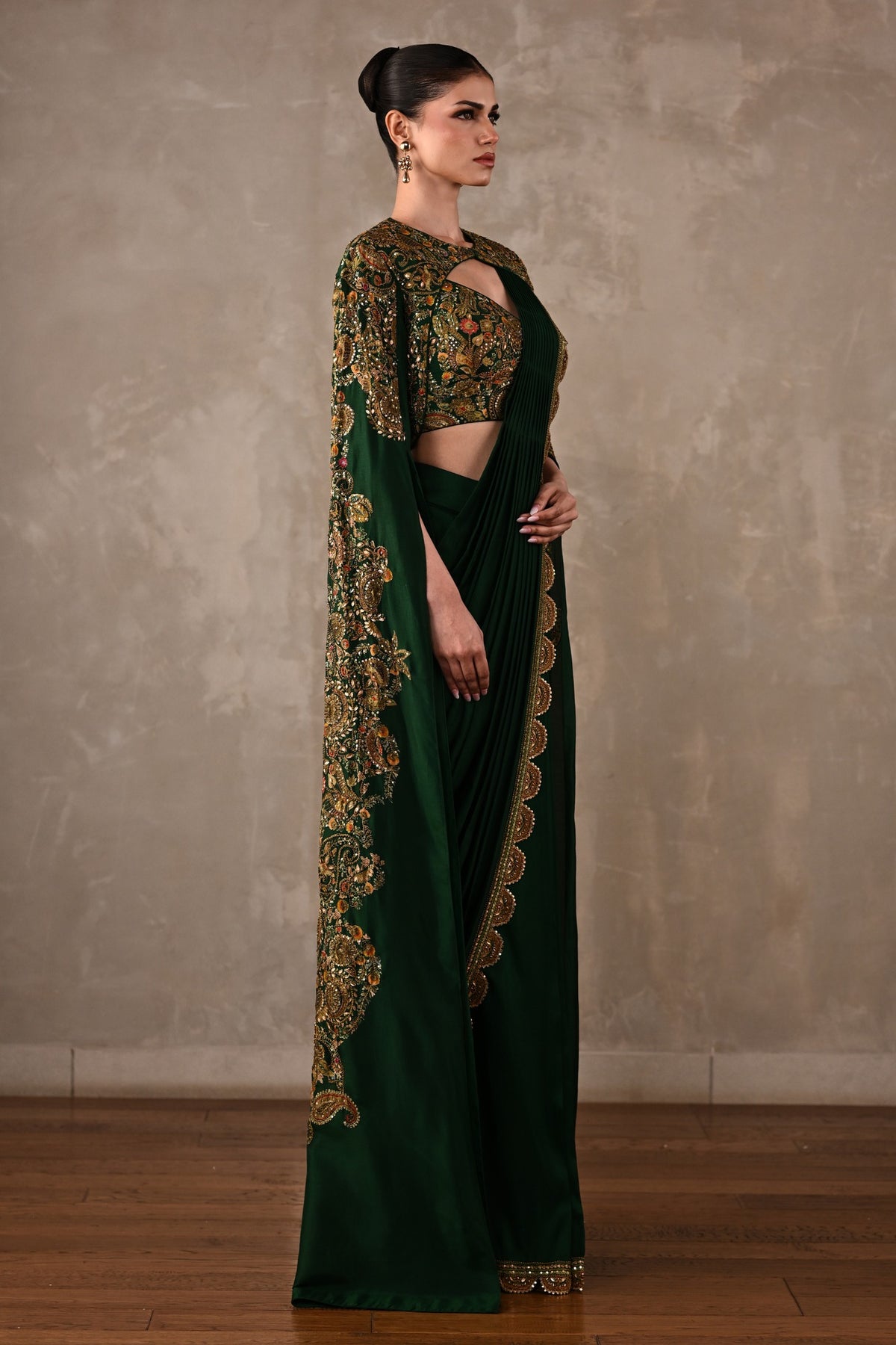Regal Draped Saree Set