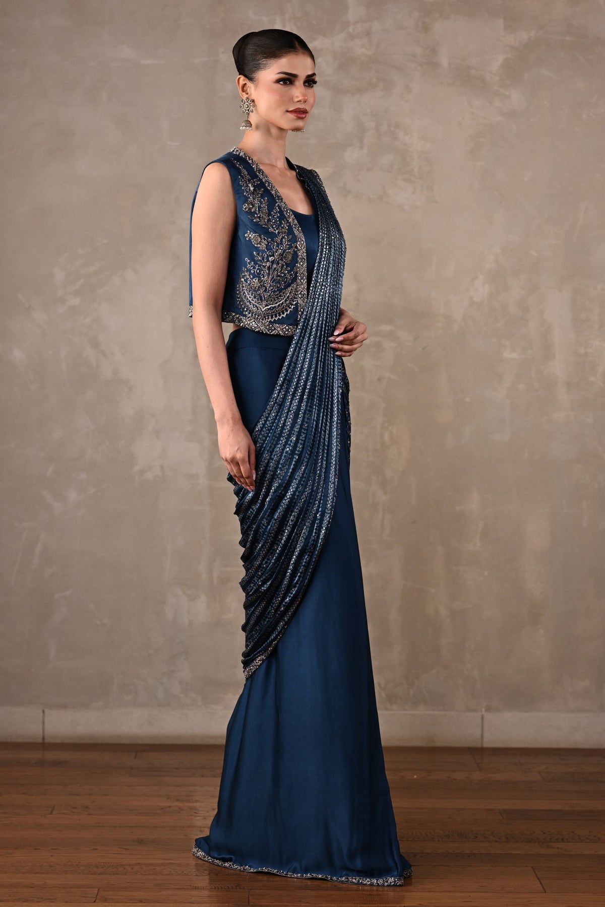 Printed Draped Saree Co-Ord Set