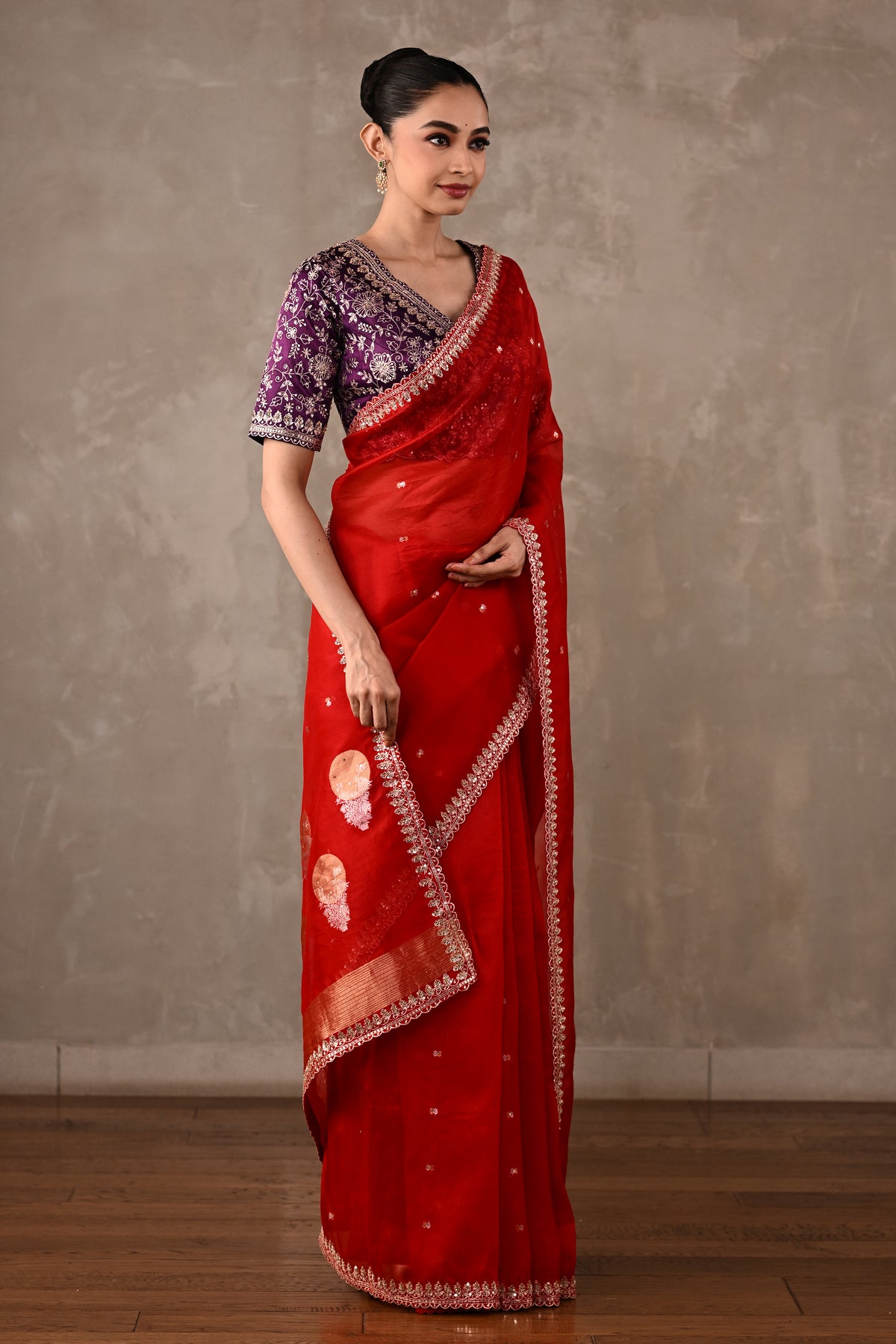 Silk Saree with Embroidered Blouse