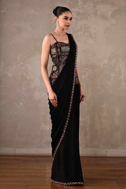 Midnight Heirloom Drape Saree Set