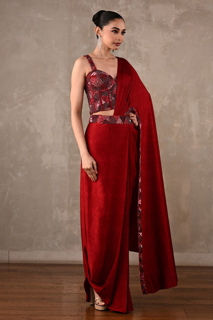 Corset Drape Saree Set