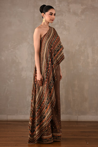 Embellished One-Shoulder Co-ord Set