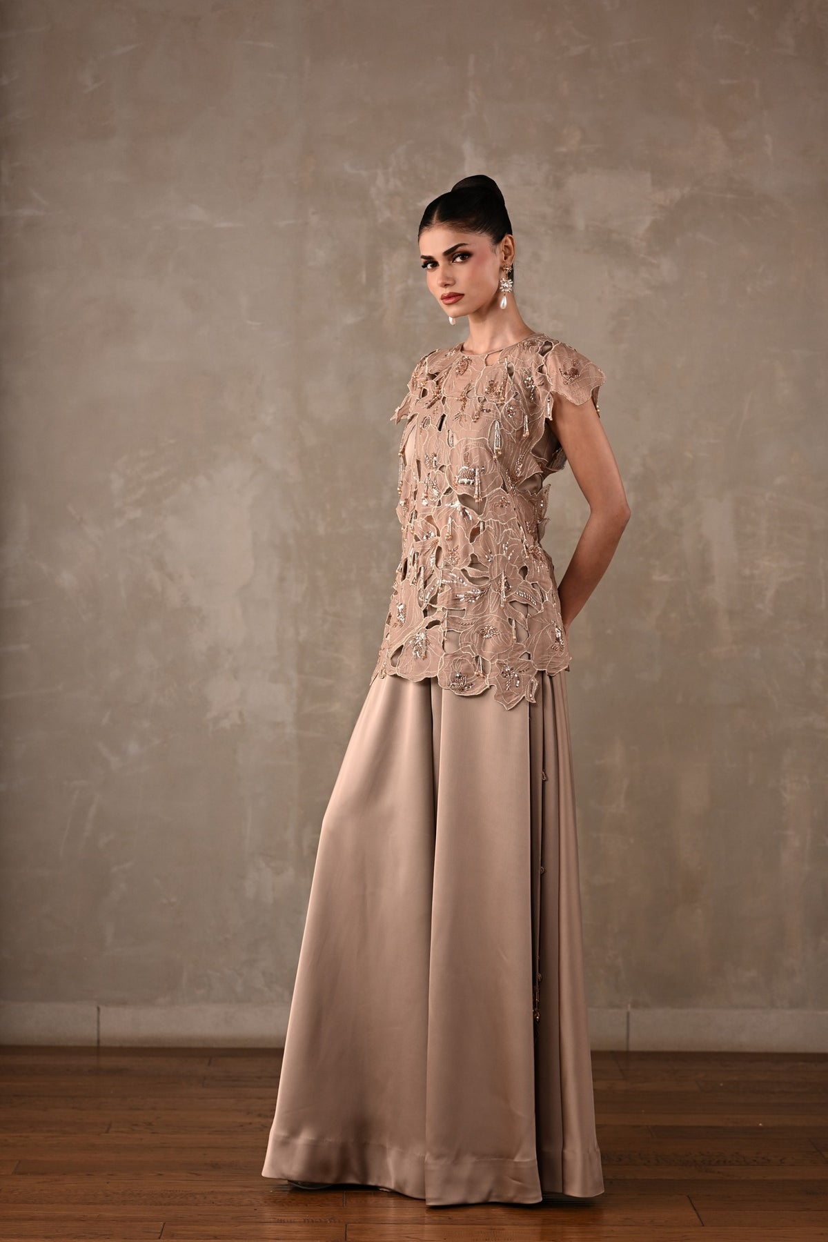 Floral Appliqué Cutwork Co-ord Set