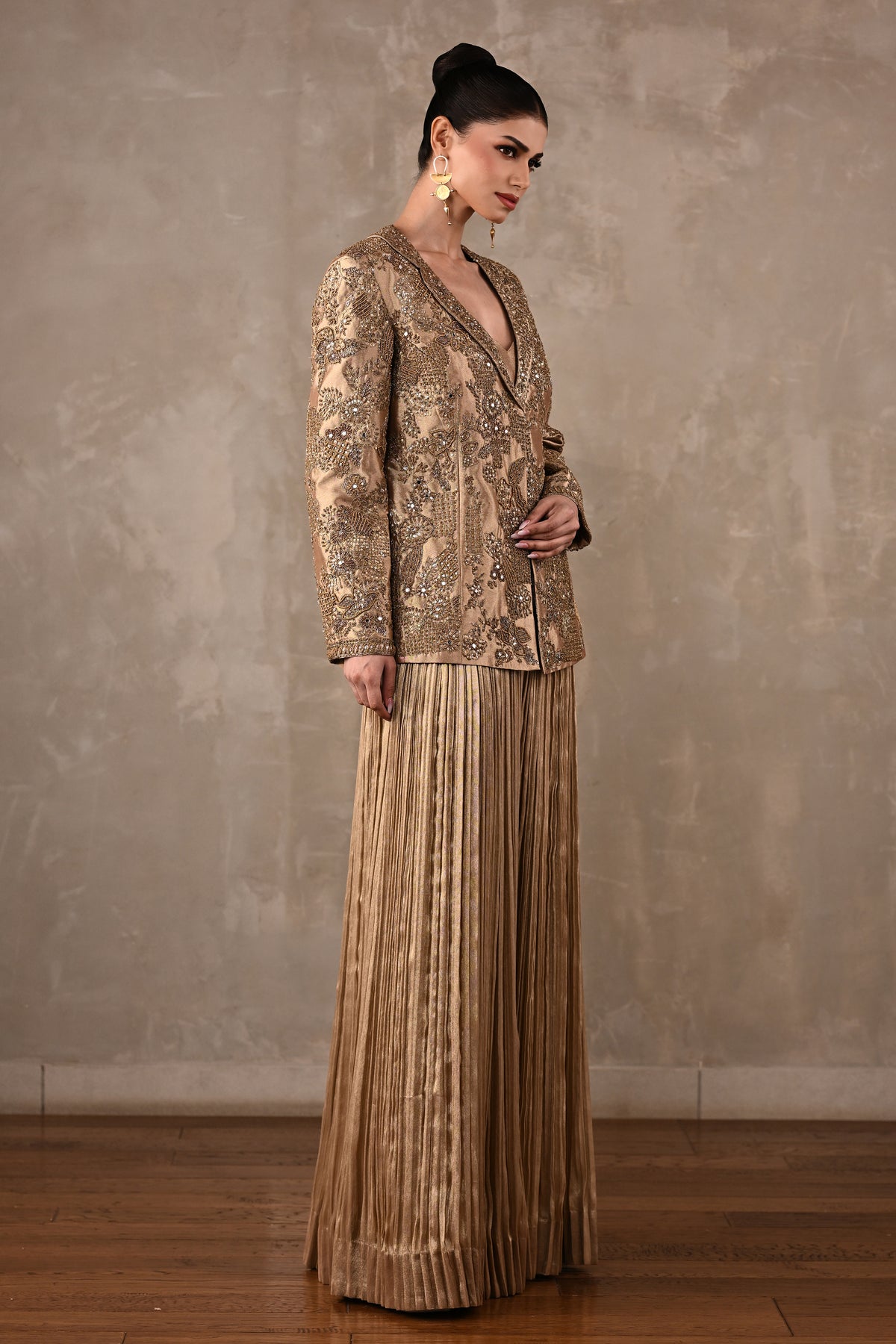 Zardosi Jacket & Pleated Pants Ensemble