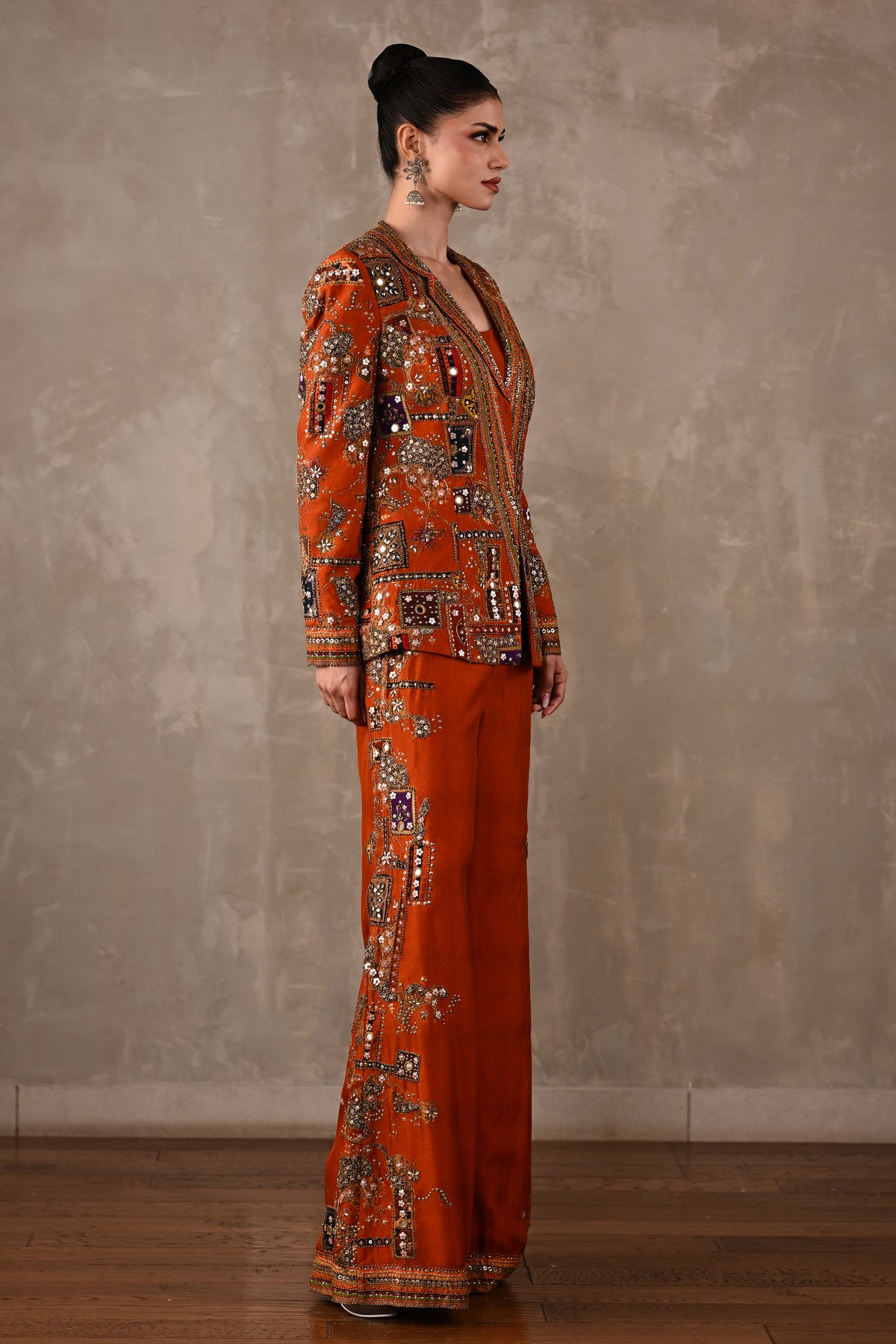 Patchwork-Inspired Jacket Co-ord Set