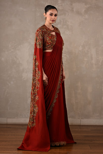 Regal Draped Saree Set