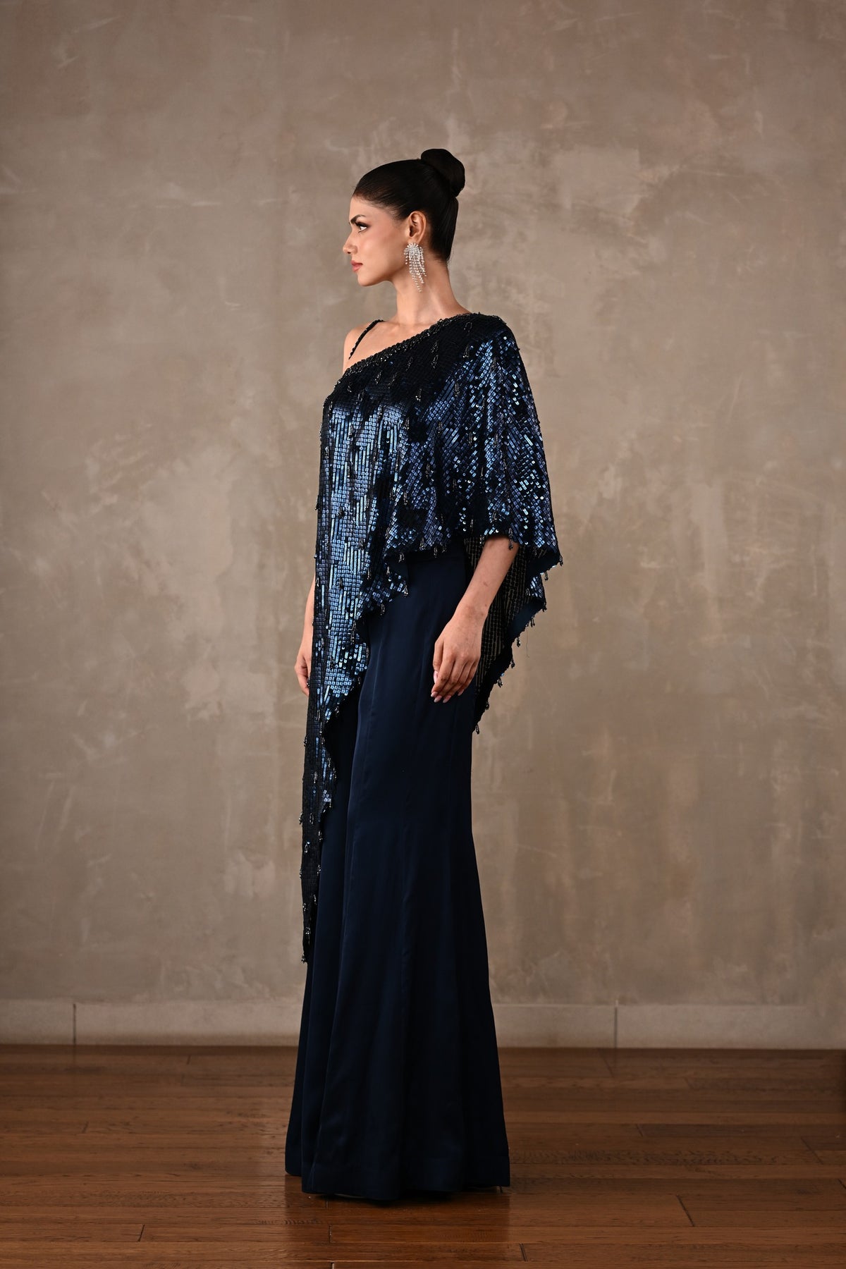 Embellished One-Shoulder Co-ord Set