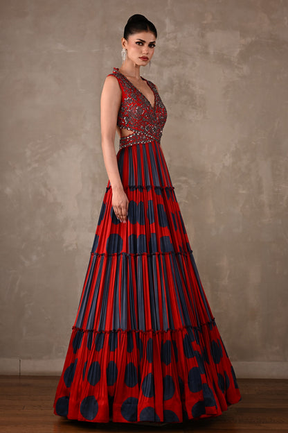 Polka Muse Tiered Gown