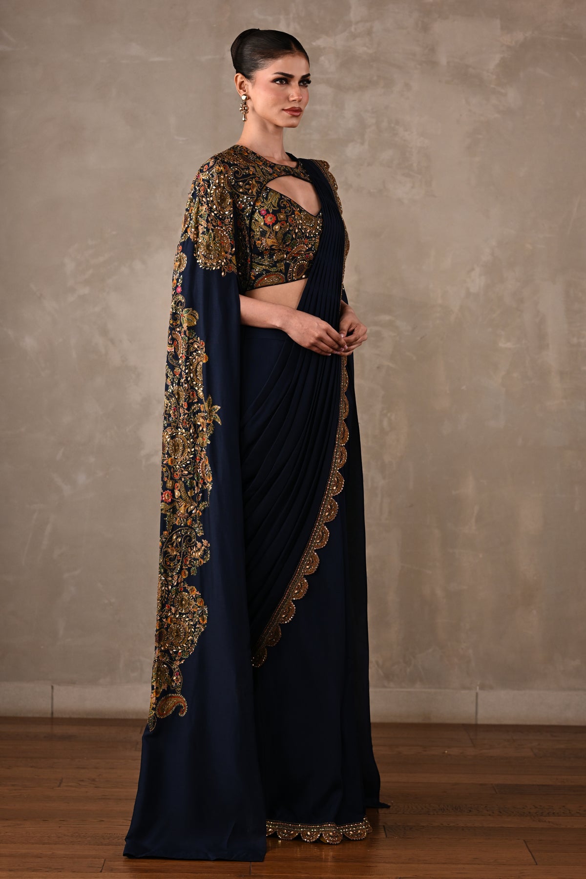 Regal Draped Saree Set