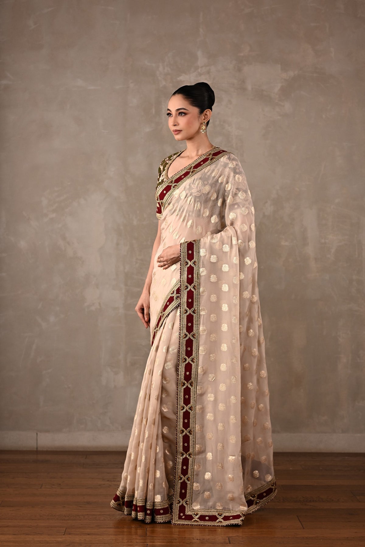 Embroidered Georgette Saree Set