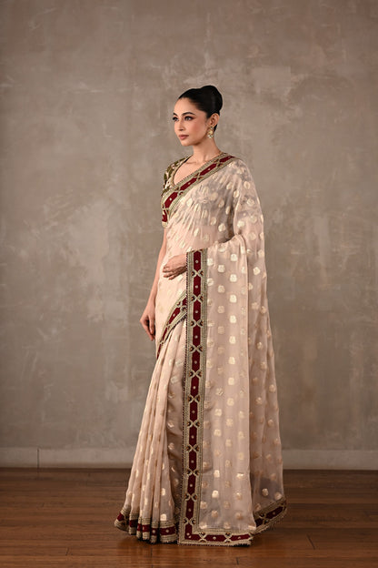 Embroidered Georgette Saree Set