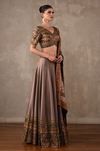 Printed Embroidered Lehenga Set