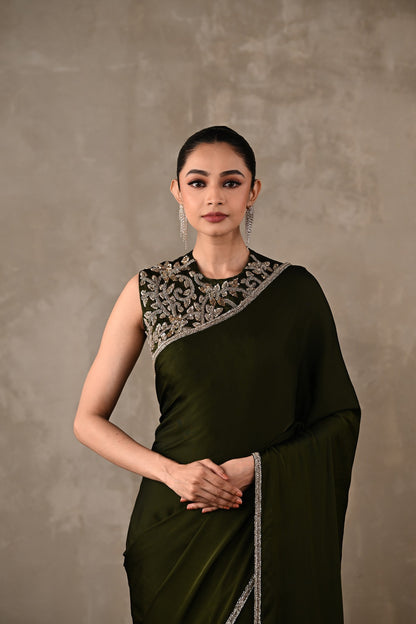 Embroidered Georgette Saree Set