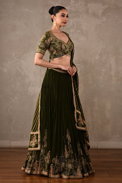Botanical Drape Embellished Lehenga Set