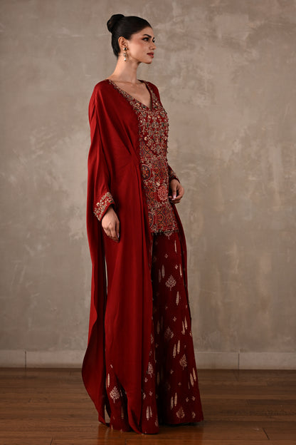 Embroidered Top & Banarasi Pants Ensemble