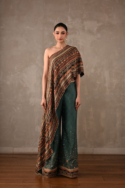 Embellished One-Shoulder Co-ord Set