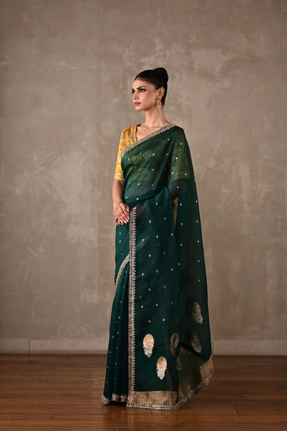 Silk Saree with Embroidered Blouse