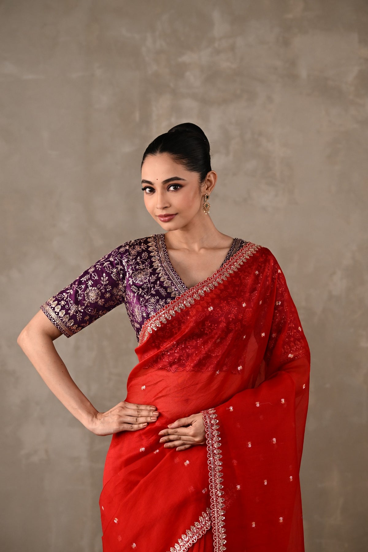 Silk Saree with Embroidered Blouse