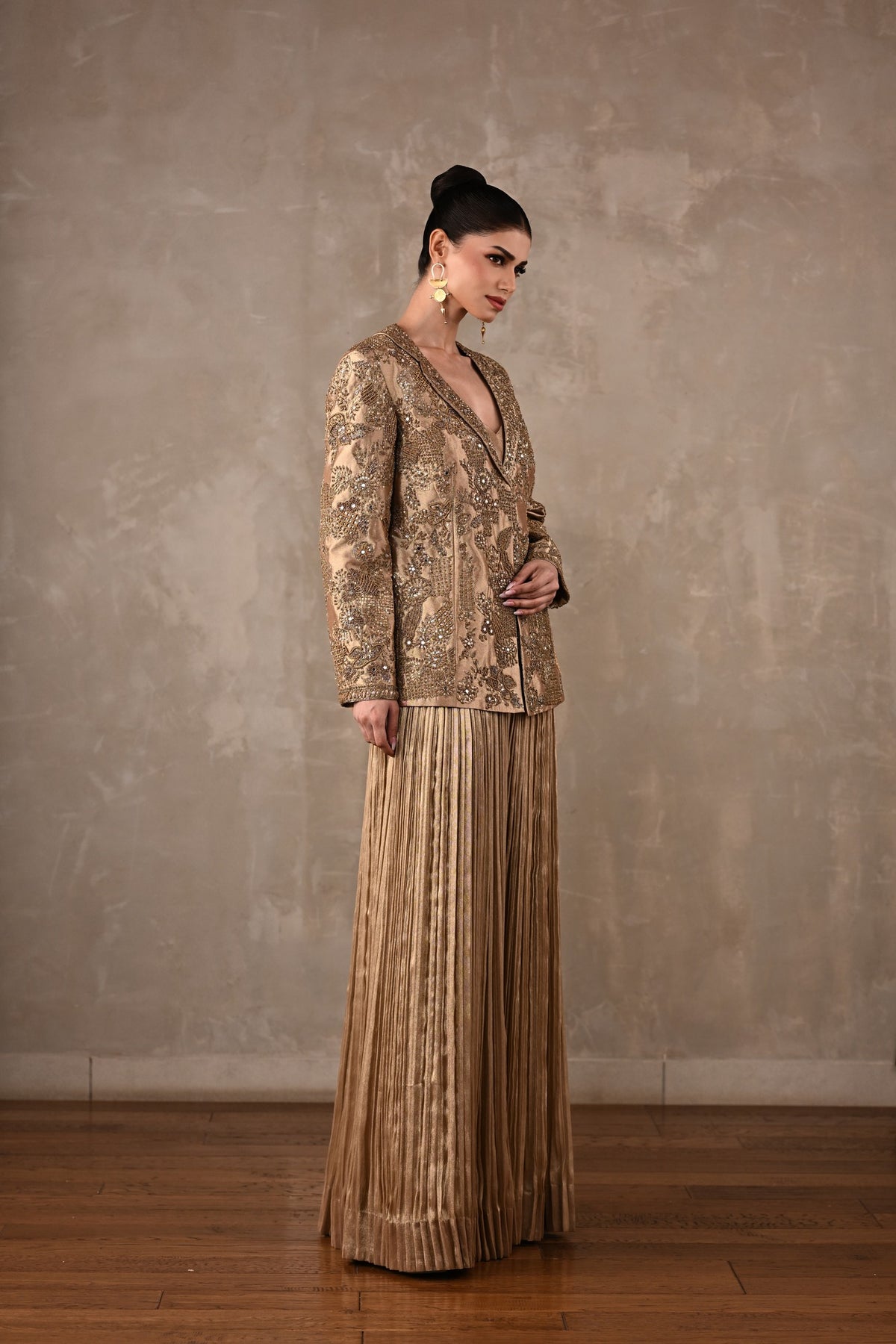 Zardosi Jacket & Pleated Pants Ensemble