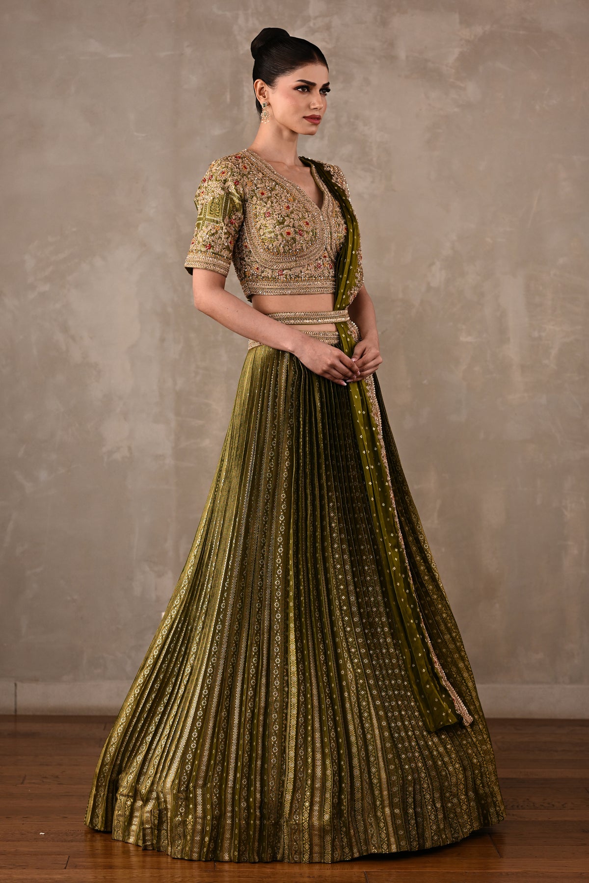 Regalia Pleated Brocade Lehenga Set