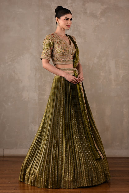 Regalia Pleated Brocade Lehenga Set