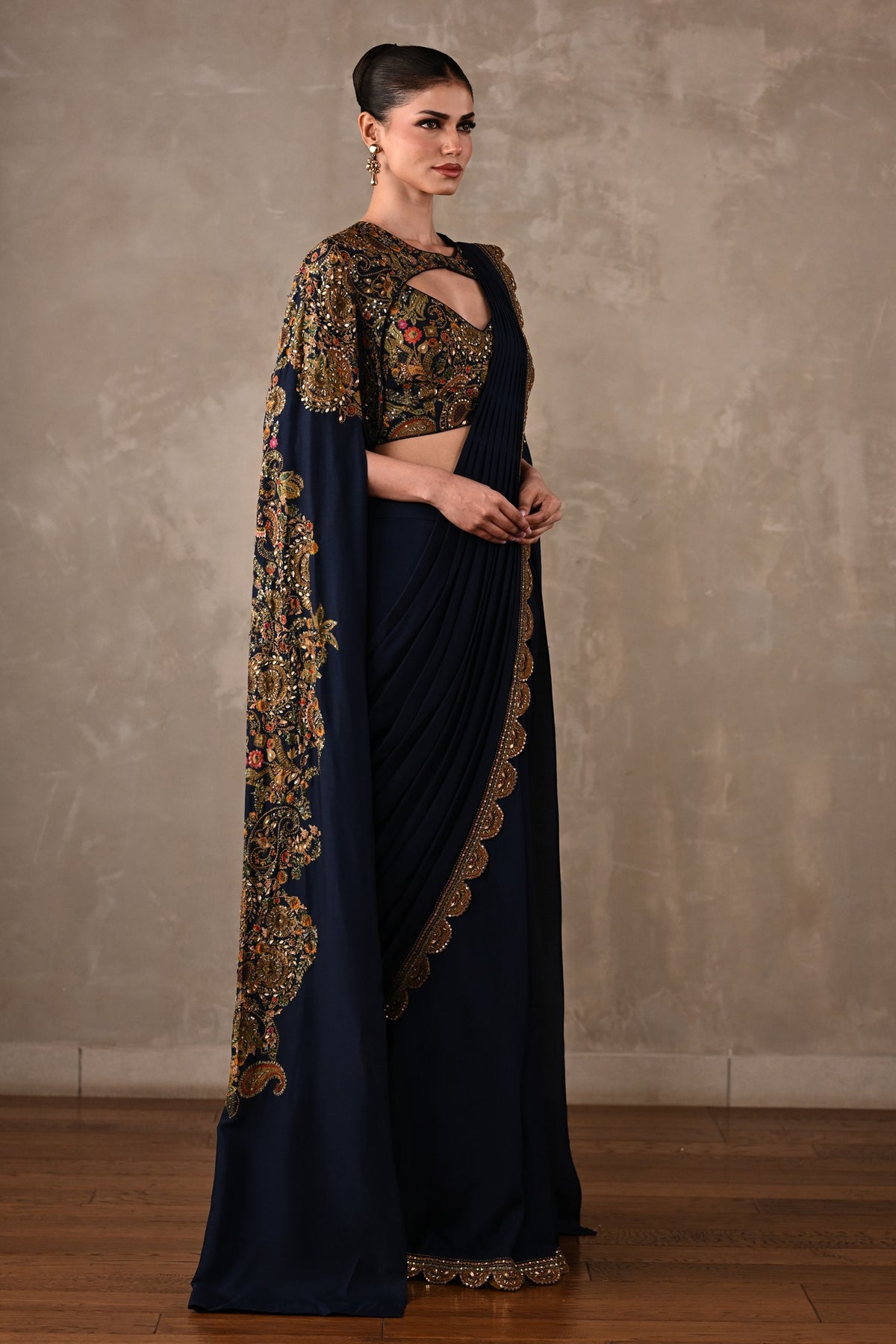 Regal Draped Saree Set