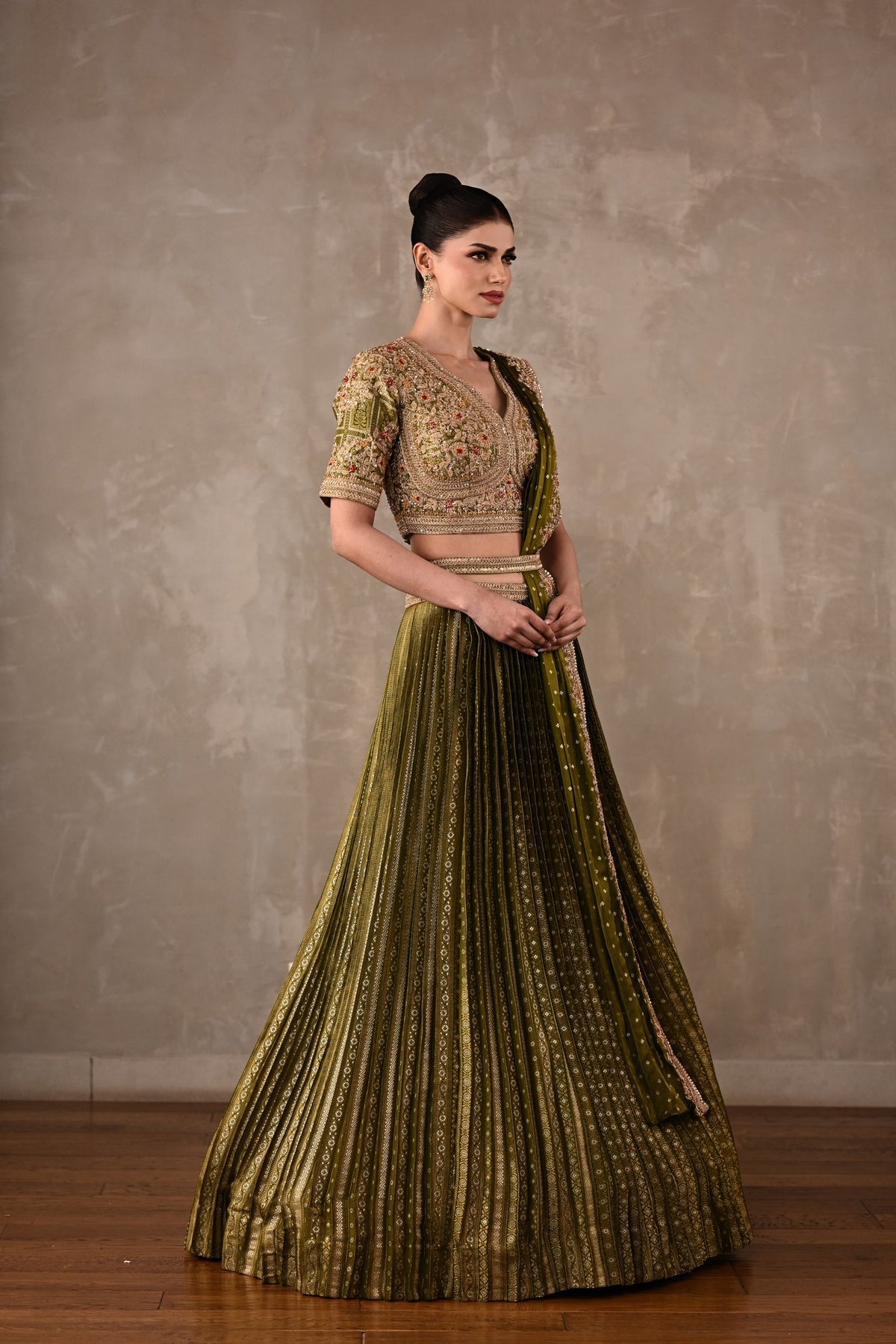 Regalia Pleated Brocade Lehenga Set