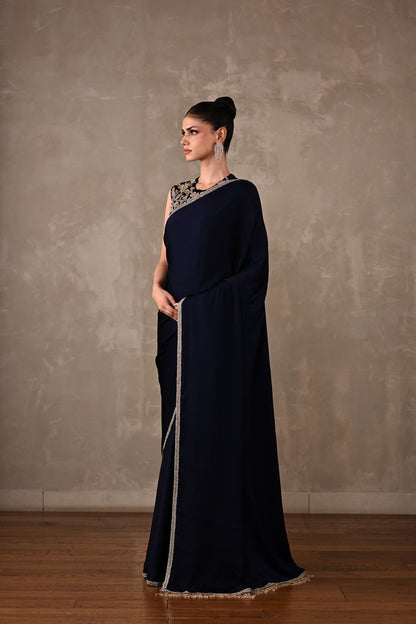 Embroidered Georgette Saree Set