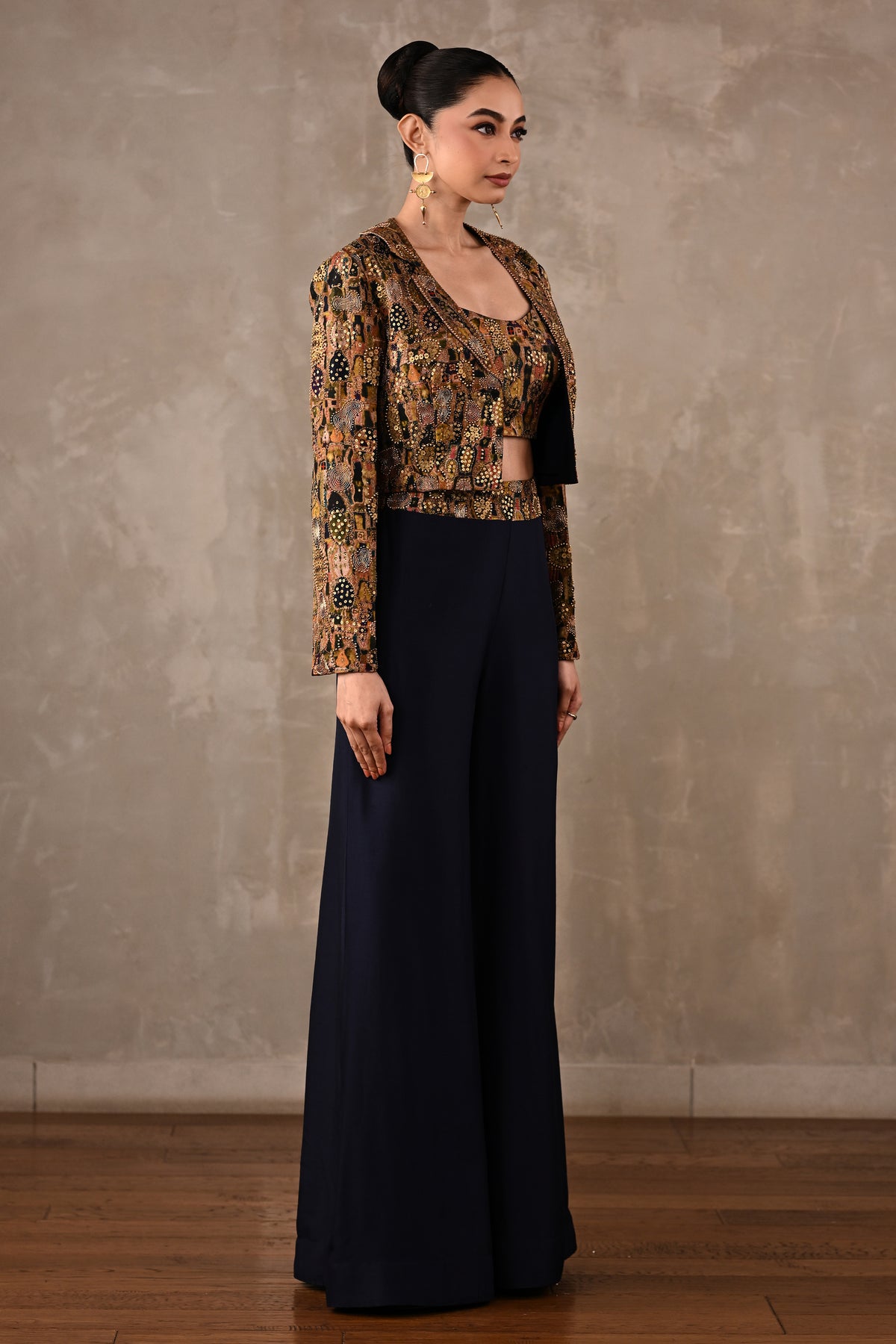 Embellished Cropped Jacket Co-ord Set